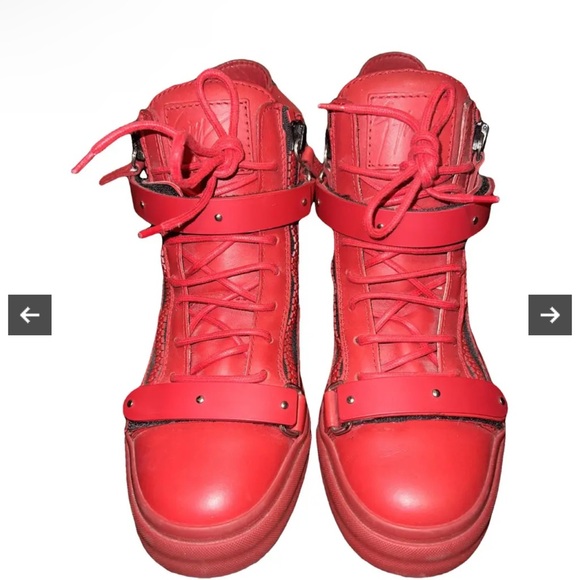 Giuseppe Zanotti red high top sneaker men’s sz 40 - Picture 5 of 8